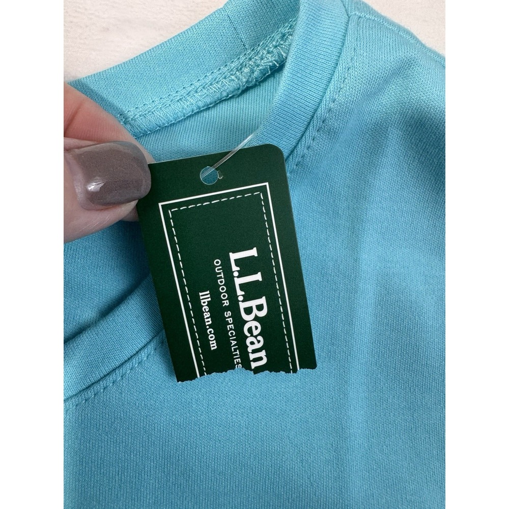 New LL BEAN Cool Teal 100% Cotton Short Sleeve T-Shirt Tee Crew Neck Women's XL - Picture 6 of 12